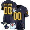 Custom Michigan Wolverines Jersey Name and Number Vapor Limited Rose Bowl Patch Navy