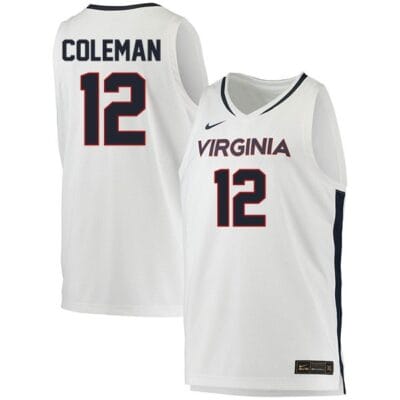 Chase Coleman Jersey #12 Virginia Cavaliers College Basketball Stitched White 8 Chase Coleman Jersey #12 Virginia Cavaliers College Basketball Stitched White