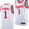 Day Day Thomas Jersey #1 Cincinnati Bearcats 70s Throwback Basketball White