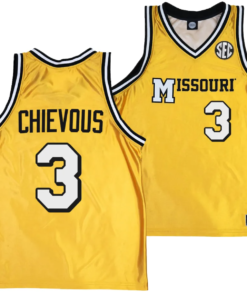 Derrick Chievous Jersey #3 Missouri Tigers Alternate Basketball Throwback Legacy uniform Gold