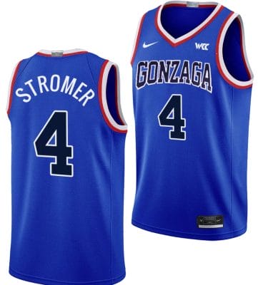 Dusty Stromer Jersey #4 Gonzaga Bulldogs Throwback Basketball uniform 2023-24 Blue