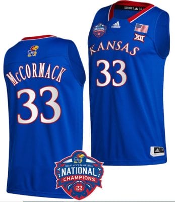 David McCormack Jersey #33 Kansas Jayhawks Basketball 2022 NCAA National Champions Royal