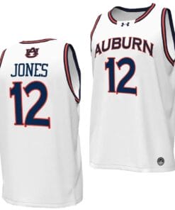 Denver Jones Jersey #12 Auburn Tigers Replica College Basketball 2023-24 White