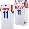 Donovan Draper Jersey #11 Navy Midshipmen NASA-Themed Basketball uniform 2023-24 White