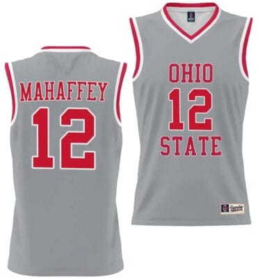 Evan Mahaffey Jersey #12 Ohio State Buckeyes College Basketball Lightweight Gray