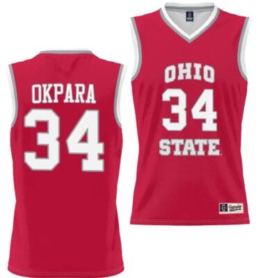 Felix Okpara Jersey #34 Ohio State Buckeyes College Basketball Lightweight Scarlet