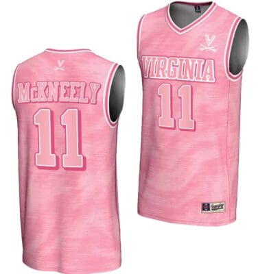 Isaac McKneely Jersey #11 Virginia Cavaliers College Basketball Lightweight Pink