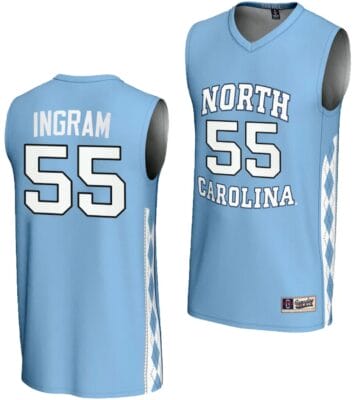 Ingram Blue Jersey #55 UNC Tar Heels Basketball Lightweight Blue
