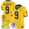 JJ McCarthy Jersey #9 Michigan Wolverines Vapor TM 42 Honor – Rose Bowl Patch Football Maize
