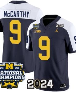 JJ McCarthy Jersey #9 Michigan Wolverines Vapor Limited Football 2024 National Champions Patch Alternate