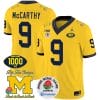 JJ McCarthy Jersey #9 Michigan Wolverines Vapor Stitched 1000 Wins Rose Bowl Patch Maize