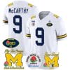 JJ McCarthy Jersey #2 Michigan Wolverines Vapor 1003 Wins Rose Bowl Patch Football White