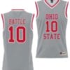 Jamison Battle Jersey #10 Ohio State Buckeyes College Basketball Lightweight Gray