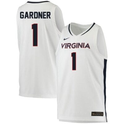 Jayden Gardner Jersey #1 Virginia Cavaliers College Basketball Stitched White