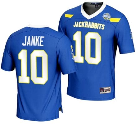Jaxon Janke Jersey #10 South Dakota State Jackrabbits 2023 FCS Football National Champions Blue 8 Jaxon Janke Jersey #10 South Dakota State Jackrabbits 2023 FCS Football National Champions Blue