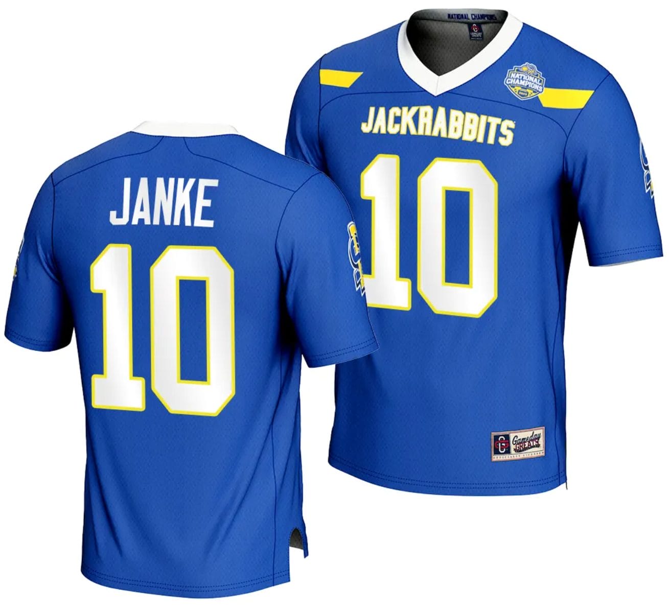 Jaxon Janke Jersey #10 South Dakota State Jackrabbits 2023 FCS Football National Champions Blue 1 Jaxon Janke Jersey #10 South Dakota State Jackrabbits 2023 FCS Football National Champions Blue