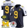 JJ McCarthy Jersey #9 Michigan Wolverines Vapor Stitched 1000 Wins Rose Bowl Patch Alternate