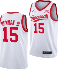 John Newman III Jersey #15 Cincinnati Bearcats 70s Throwback Basketball White