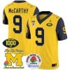 JJ McCarthy Jersey #9 Michigan Wolverines Vapor Stitched 1000 Wins Rose Bowl Patch Navy Sleeves
