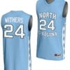 JaeLyn Withers Jersey #24 UNC Tar Heels Basketball Lightweight Blue