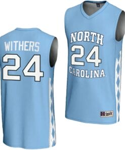 JaeLyn Withers Jersey #24 UNC Tar Heels Basketball Lightweight Blue