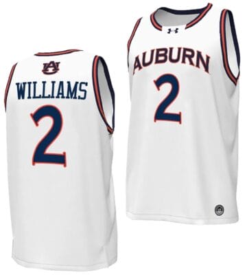 Jaylin Williams Jersey #2 Auburn Tigers Replica College Basketball 2023-24 White
