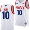 Jinwoo Kim Jersey #10 Navy Midshipmen NASA-Themed Basketball uniform 2023-24 White 4 Jinwoo Kim Jersey #10 Navy Midshipmen NASA-Themed Basketball uniform 2023-24 White