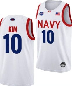 Jinwoo Kim Jersey #10 Navy Midshipmen NASA-Themed Basketball uniform 2023-24 White