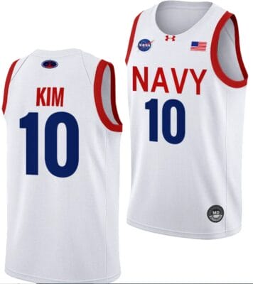 Jinwoo Kim Jersey #10 Navy Midshipmen NASA-Themed Basketball uniform 2023-24 White