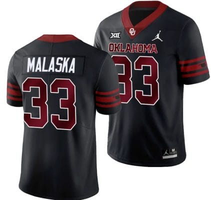 Jocelyn Malaska Jersey #33 Oklahoma Sooners 2024 College Football Black