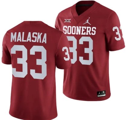 Jocelyn Malaska Jersey #33 Oklahoma Sooners 2024 College Football Crimson