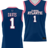 Johnell Davis Jersey #1 FAU Owls Full Sublimated Alternate Basketball Navy