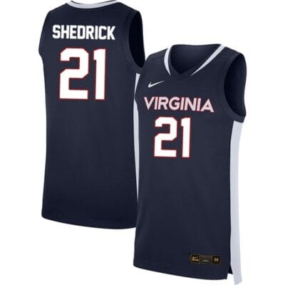 Kadin Shedrick Jersey #21 Virginia Cavaliers College Basketball Stitched Navy