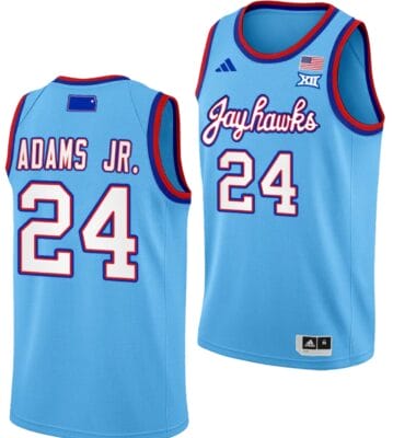 KJ Adams Jr Jersey #24 Kansas Jayhawks Basketball DRIP Alternate 2023-24 Baby Blue