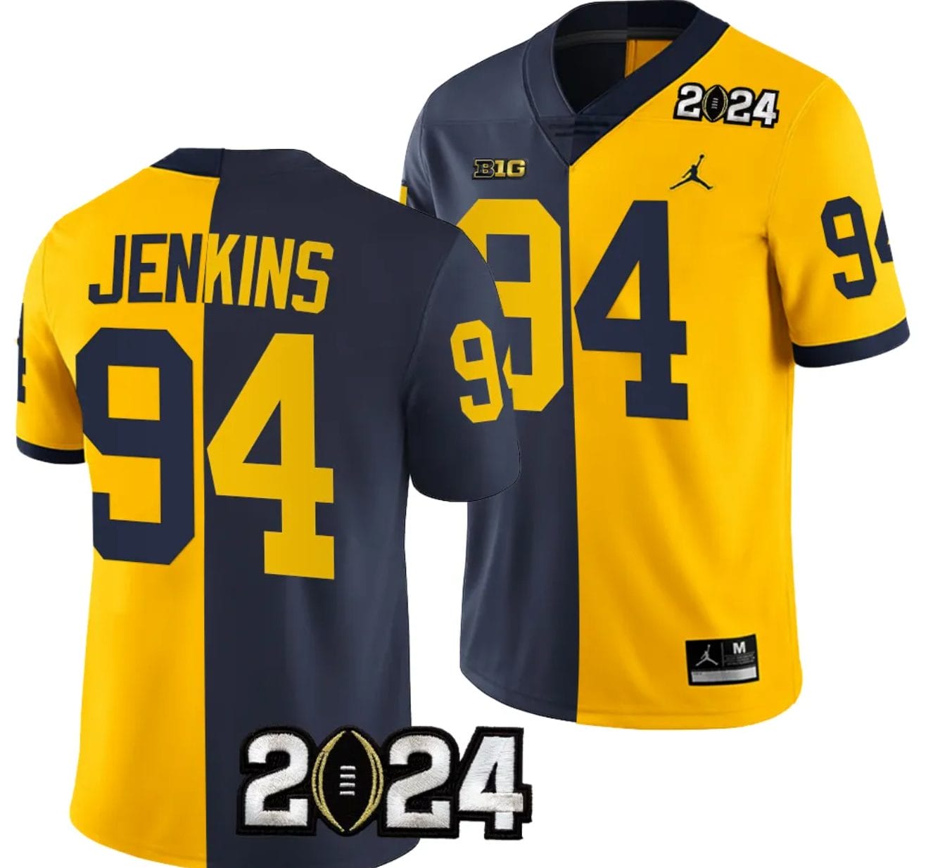 Kris Jenkins Jersey #94 Michigan Wolverines 2024 Football National Championship Playoff Mazie 1 Kris Jenkins Jersey #94 Michigan Wolverines 2024 Football National Championship Playoff Mazie
