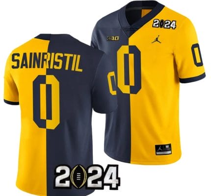 Mike Sainristil Jersey #0 Michigan Wolverines 2024 Football National Championship Playoff Mazie