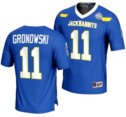 Mark Gronowski Jersey #11 South Dakota State Jackrabbits 2023 FCS Football National Champions Blue 8 Mark Gronowski Jersey #11 South Dakota State Jackrabbits 2023 FCS Football National Champions Blue