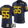 Mason Graham Jersey #55 Michigan Wolverines 2024 Football National Championship Playoff Navy 4 Mason Graham Jersey #55 Michigan Wolverines 2024 Football National Championship Playoff Navy