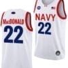 Mac MacDonald Jersey #22 Navy Midshipmen NASA-Themed Basketball uniform 2023-24 White
