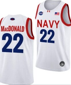 Mac MacDonald Jersey #22 Navy Midshipmen NASA-Themed Basketball uniform 2023-24 White