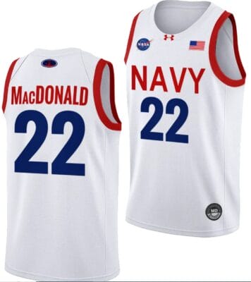 Mac MacDonald Jersey #22 Navy Midshipmen NASA-Themed Basketball uniform 2023-24 White