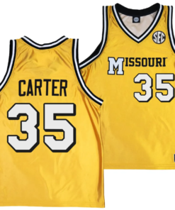 Noah Carter Jersey #35 Missouri Tigers Alternate Basketball Throwback Legacy uniform Gold
