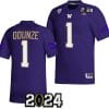 Rome Odunze Jersey #1 Washington Huskies 2024 College Football Playoff National Championship Purple
