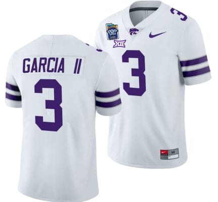 RJ Garcia II Jersey #3 Kansas State Wildcats 2023 Pop-Tarts Bowl Football White