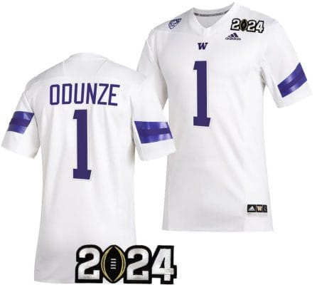Rome Odunze Jersey #1 Washington Huskies 2024 College Football Playoff National Championship White