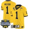Roman Wilson Jersey #1 Michigan Wolverines Vapor Limited Football 2024 National Champions Patch Maize 5 Roman Wilson Jersey #1 Michigan Wolverines Vapor Limited Football 2024 National Champions Patch Maize
