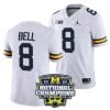 Ronnie Bell Jersey #8 Michigan Wolverines Football 2023 National Champions Patch White