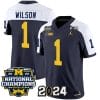 Roman Wilson Jersey #1 Michigan Wolverines Vapor Limited Football 2024 National Champions Patch Alternate