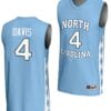 RJ Davis Jersey #4 UNC Tar Heels Basketball Lightweight Blue