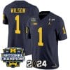 Roman Wilson Jersey #1 Michigan Wolverines Vapor Limited Football 2024 National Champions Patch Navy 4 Roman Wilson Jersey #1 Michigan Wolverines Vapor Limited Football 2024 National Champions Patch Navy